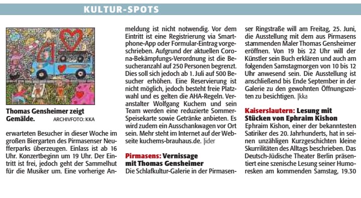 Vernissage mit Thomas Gensheimer